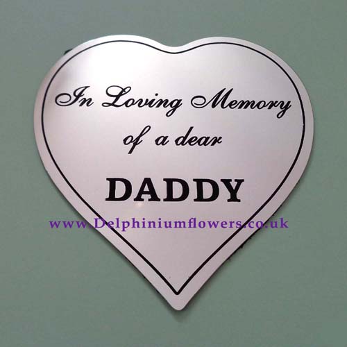 Silver Heart Memorial Plaque - DADDY - Click Image to Close